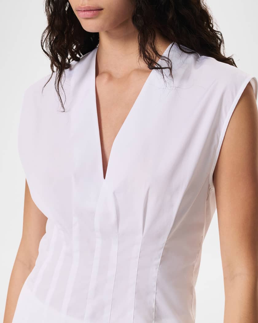 Ines V-Neck Poplin Top 