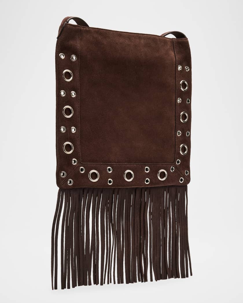 Valentino Garavani Nellcote Medium Studded Fringed Suede