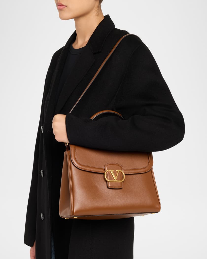 9 to 5 Flap Leather Top-Handle Bag