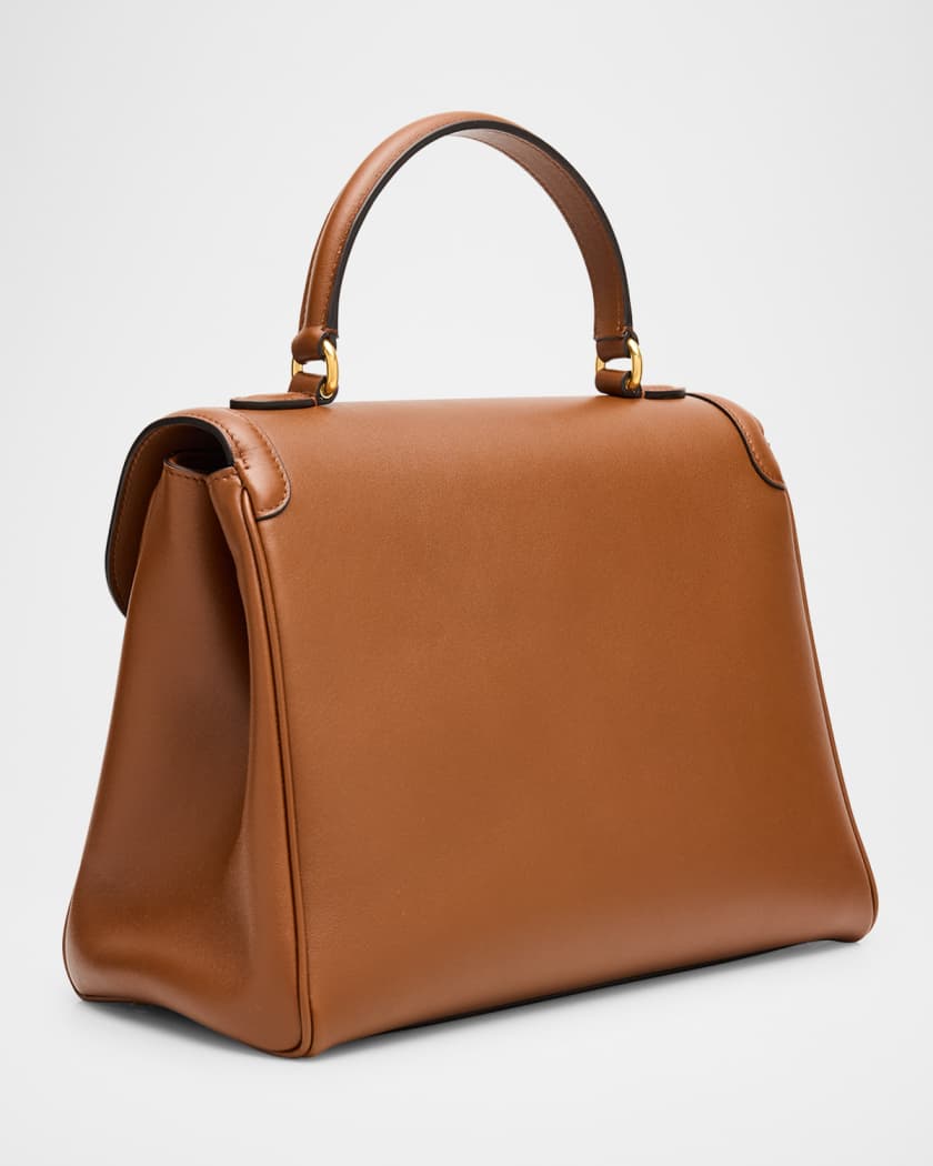 9 to 5 Flap Leather Top-Handle Bag