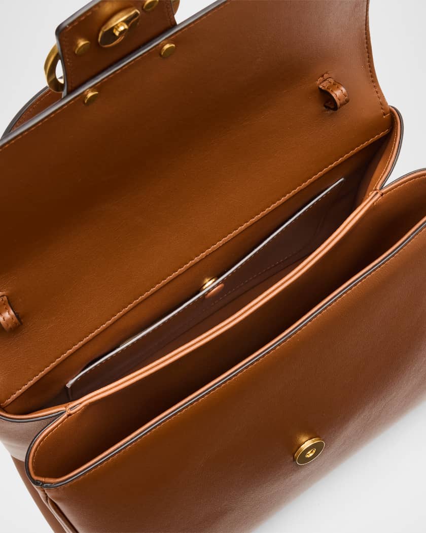 9 to 5 Flap Leather Top-Handle Bag