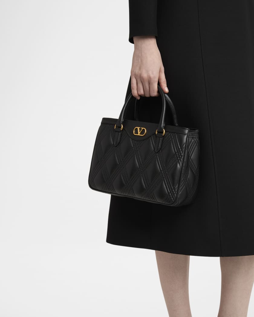Quilted Leather Top-Handle Bag