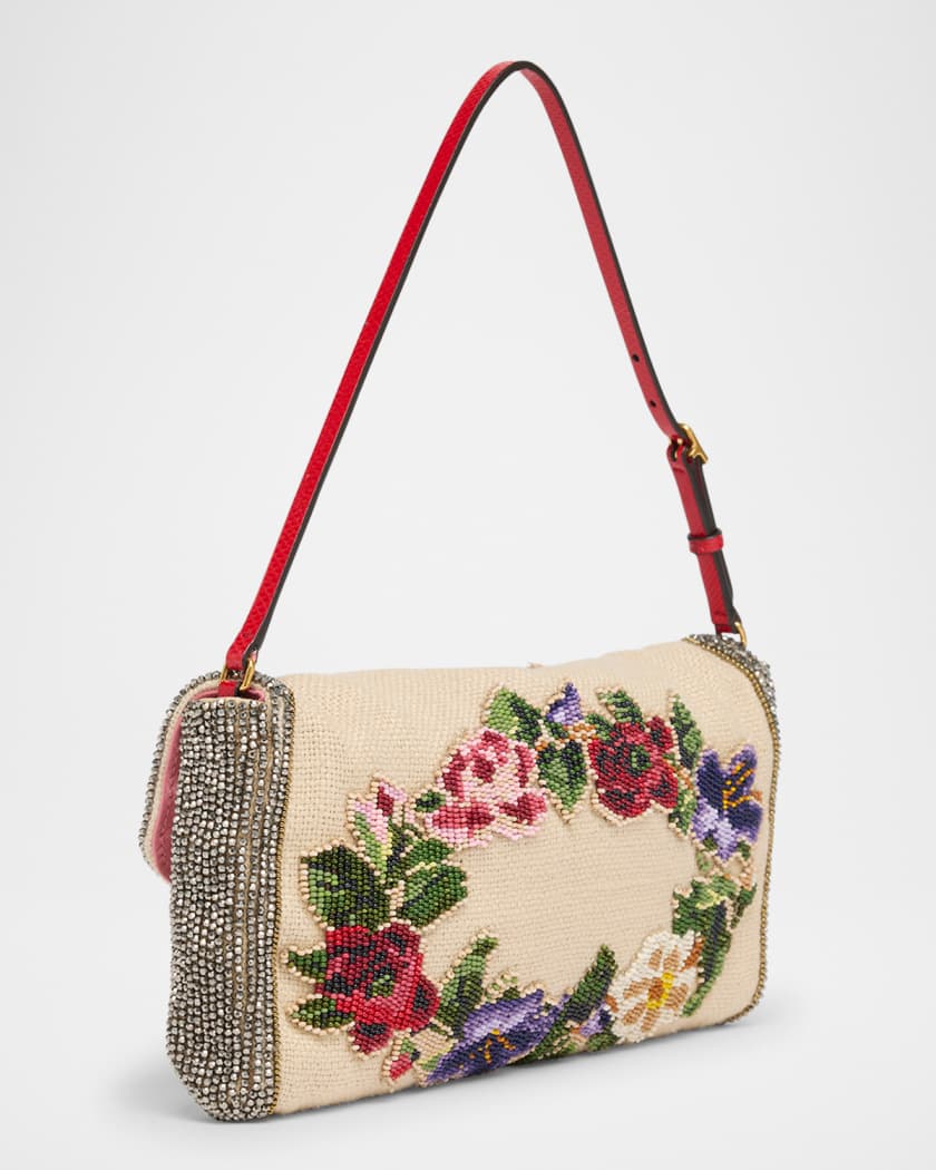 Vain Floral Beaded Clutch Bag
