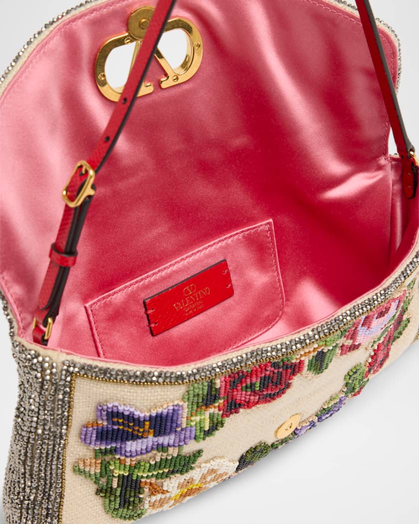 Vain Floral Beaded Clutch Bag