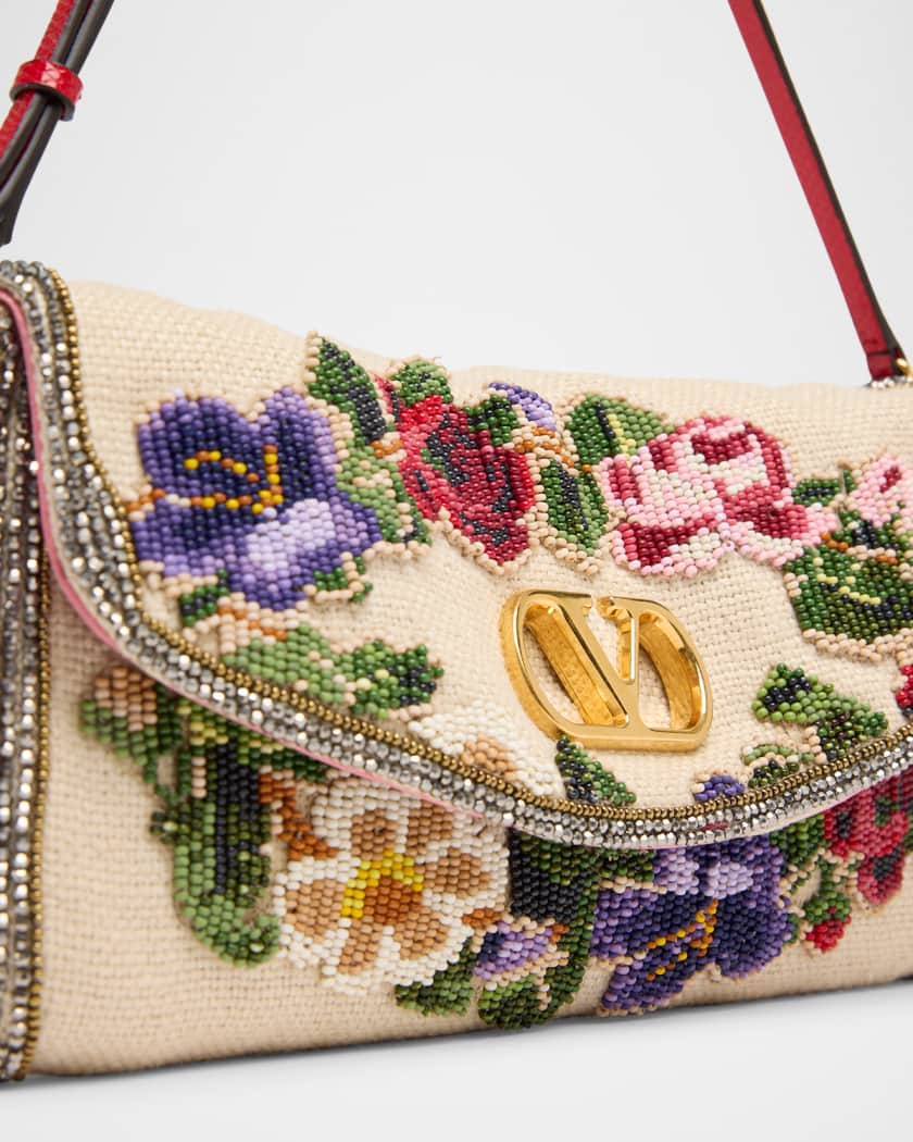 Vain Floral Beaded Clutch Bag