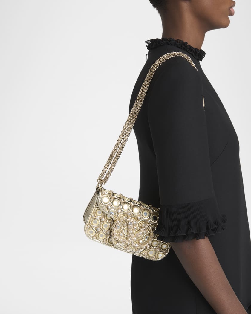 Loco Small Mirror Embellished Shoulder Bag