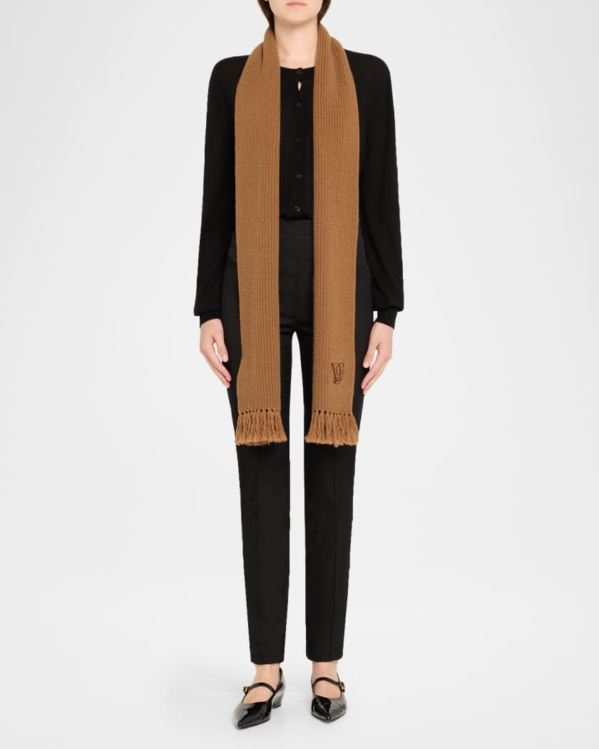 Valentino Garavani Rib Knit Scarf | Neiman Marcus