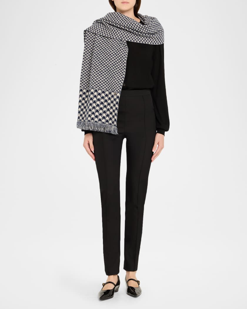 Valentino Garavani Houndstooth Jacquard Knit Scarf | Neiman