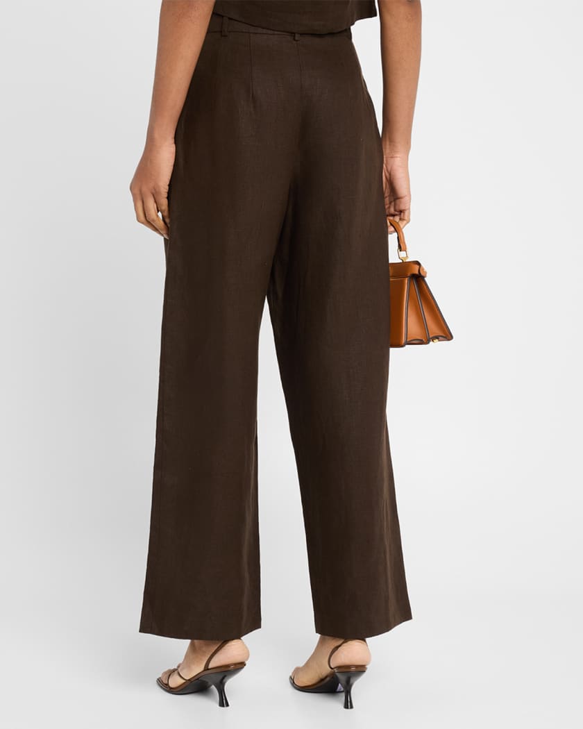 Stevie Straight Linen Trousers