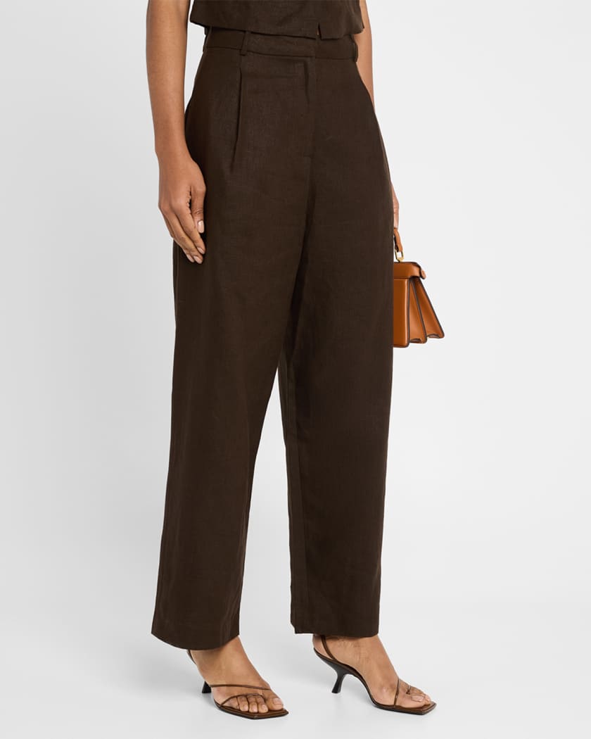 Stevie Straight Linen Trousers