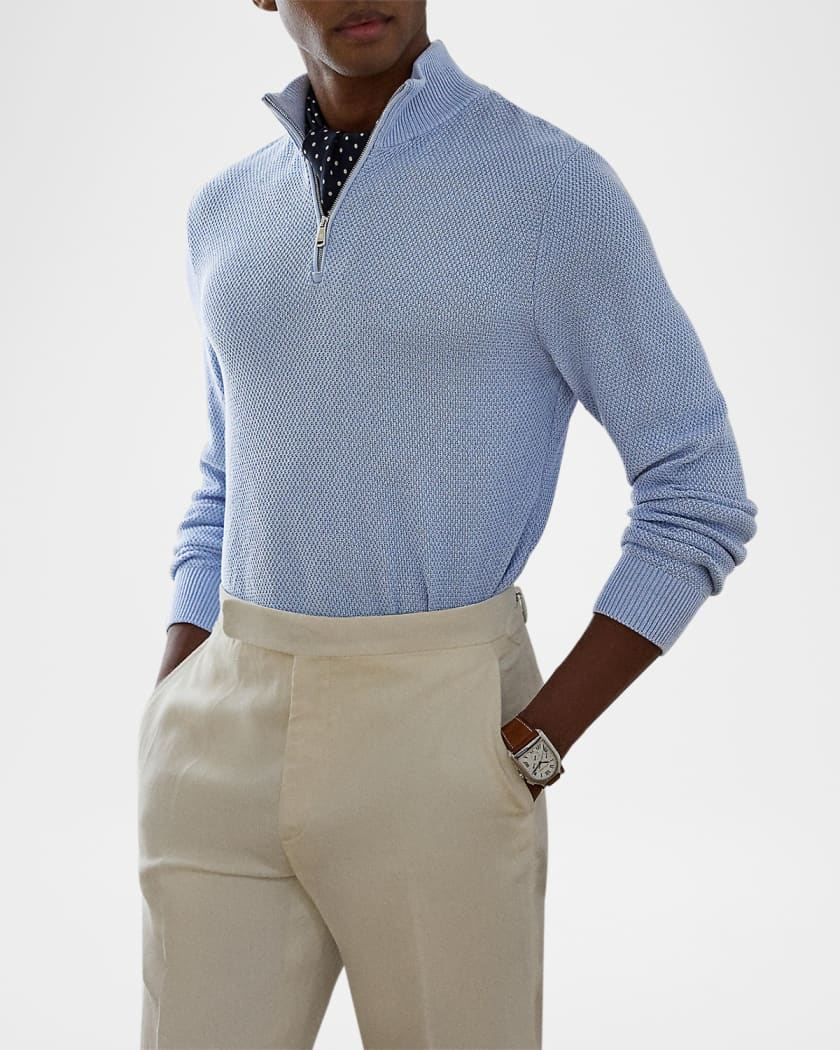 Men's Textured Quarter-Zip Sweater