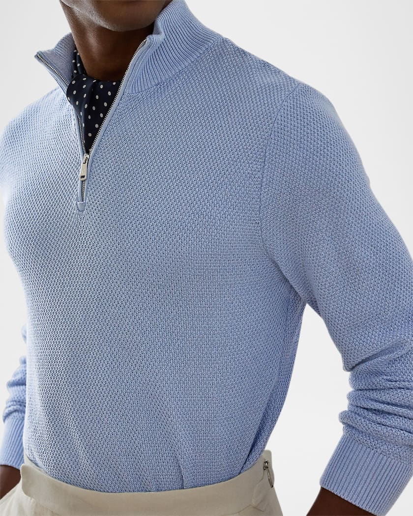Men's Textured Quarter-Zip Sweater