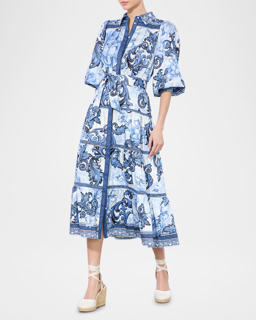 Geneva Tiered Button-Front Midi Dress