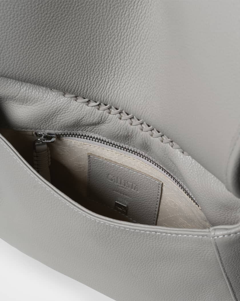 Medium Saddle Grained Leather Crossbody Bg