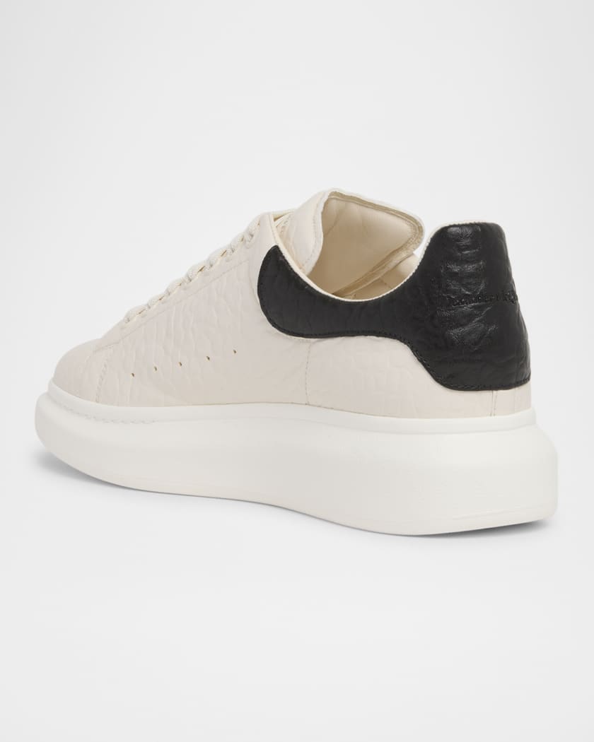 Men's Oversized Grainy Leather Low-Top Sneakers