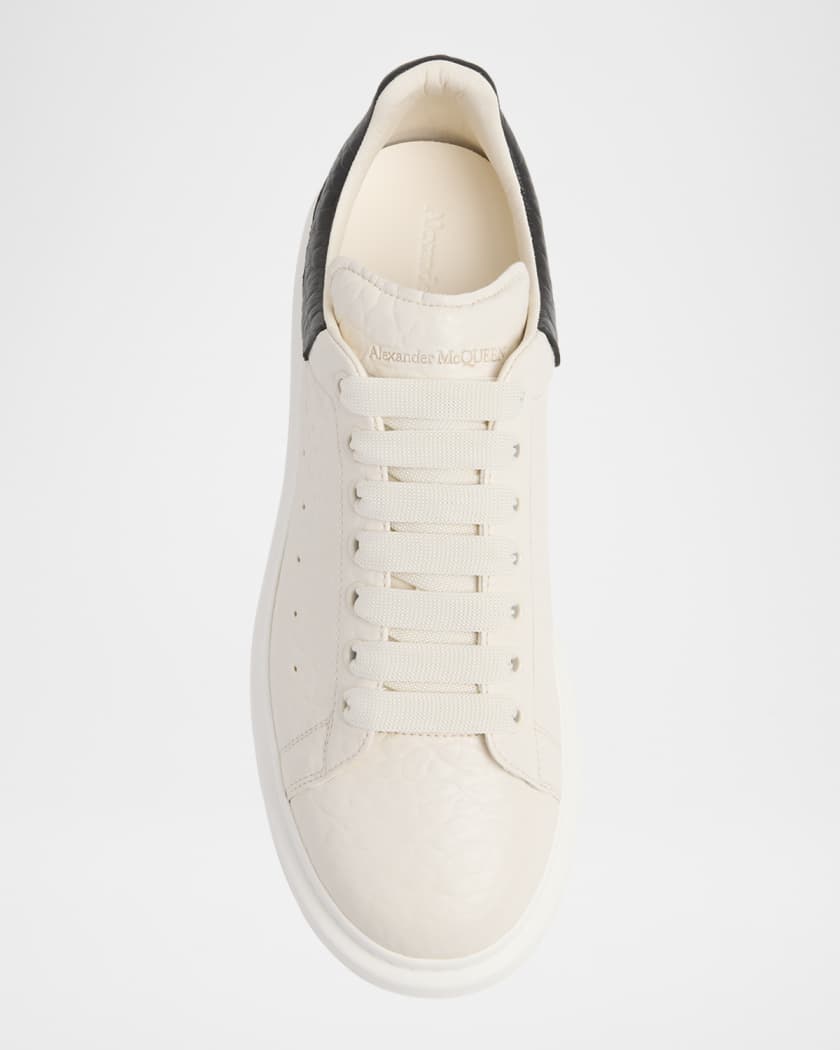 Men's Oversized Grainy Leather Low-Top Sneakers