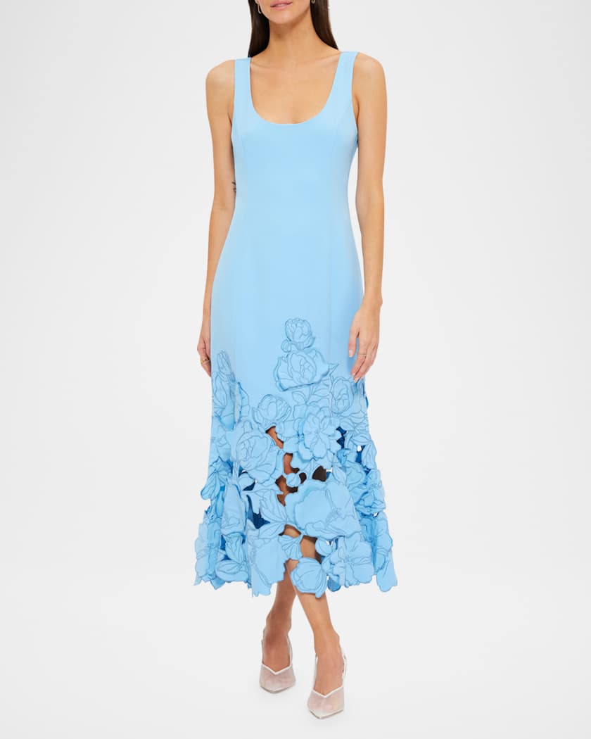 Emily Cutwork Floral-Embroidered Midi Dress