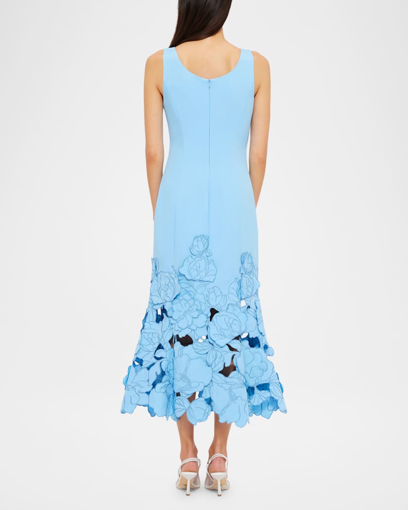 Emily Cutwork Floral-Embroidered Midi Dress