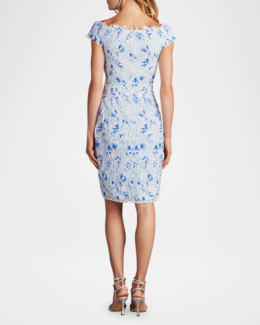 tadashi shoji off-the-shoulder floral embroidered dress Margaux Off-Shoulder Floral Ruffle Trim Gown – Tadashi Shoji Official  Online Boutique main image 1