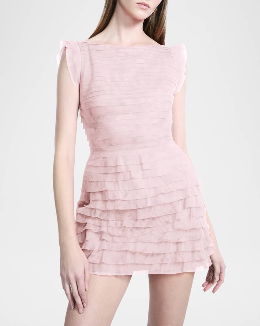 Sleeveless Tiered Tulle Mini Dress