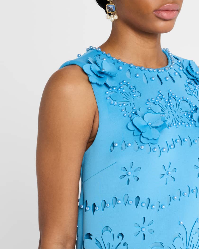 Cutout Beaded Floral Applique Gown