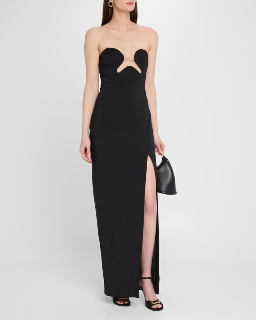 Madison Strapless Embellished Crepe Gown