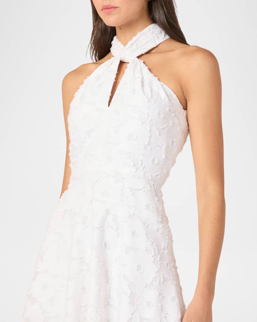 Edwina Twist-Front Fil Coupe Halter Mini Dress