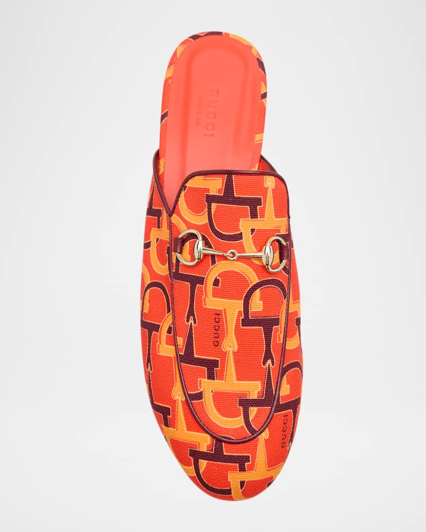 Princetown Horsebit Print Loafer Mules