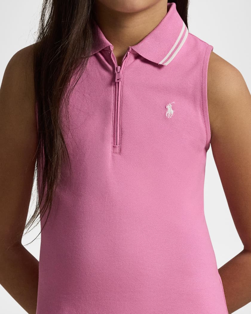 Ralph Lauren Childrenswear Girl's Pleated Mesh Polo Dress