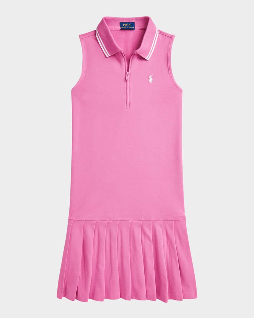 Ralph Lauren Childrenswear Girl's Pleated Mesh Polo Dress