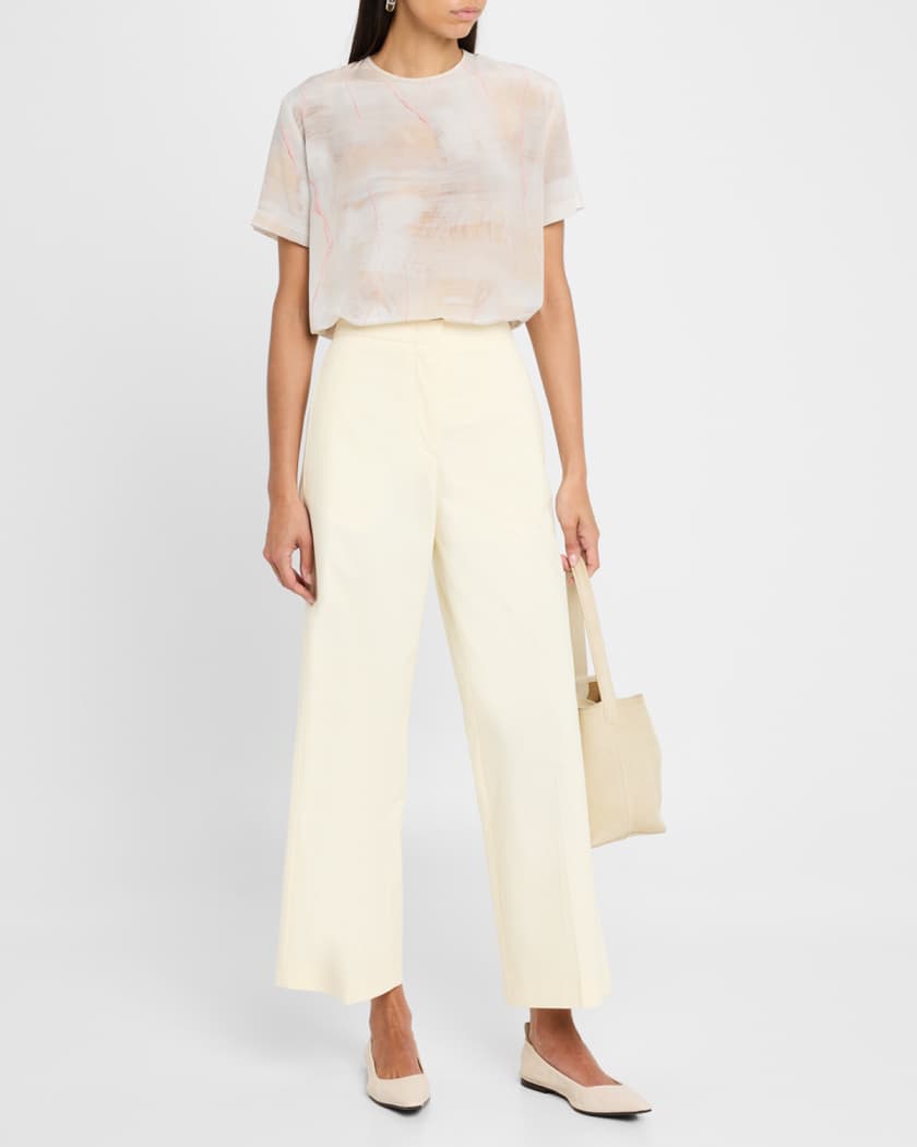 上質で快適 FABIANA FILIPPI T-Shirt Chine De Crepe Silk Brushed-Print トップス