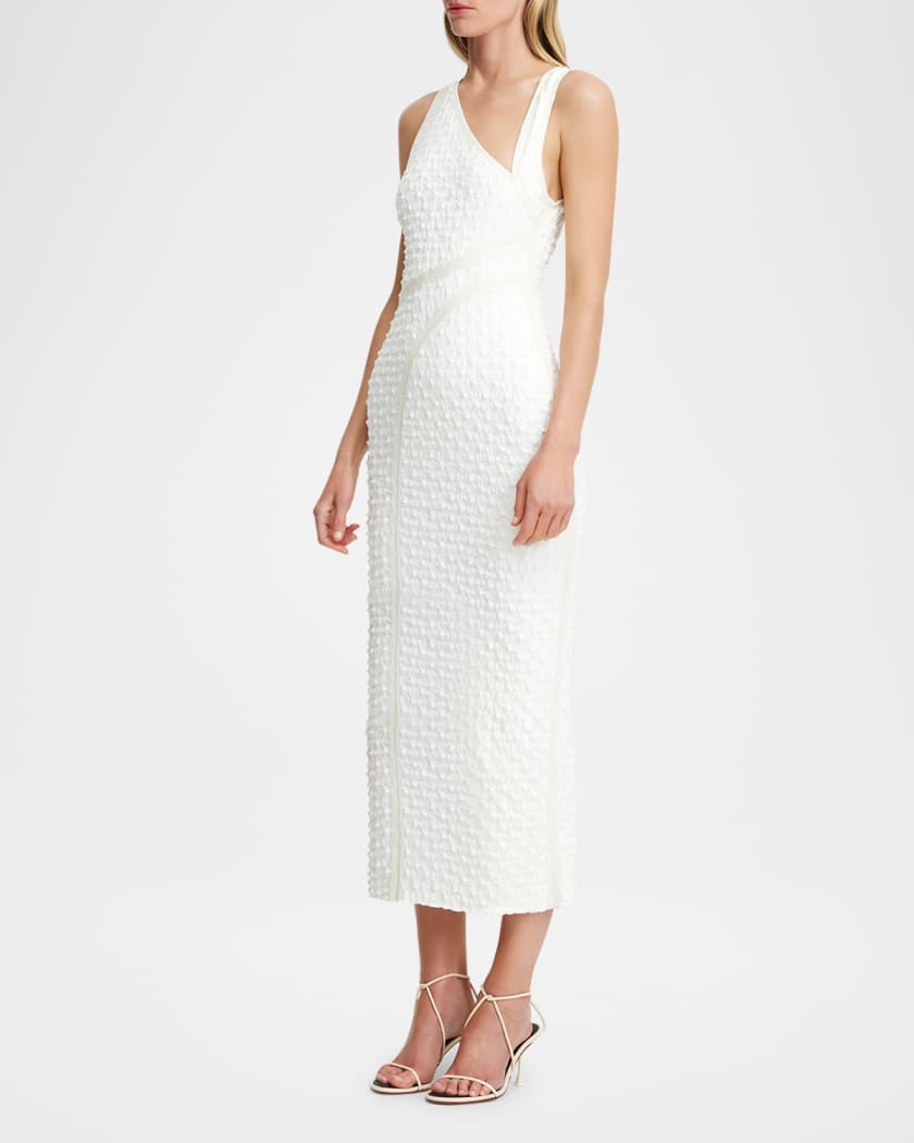 Alex Asymmetric Textured Midi Dress