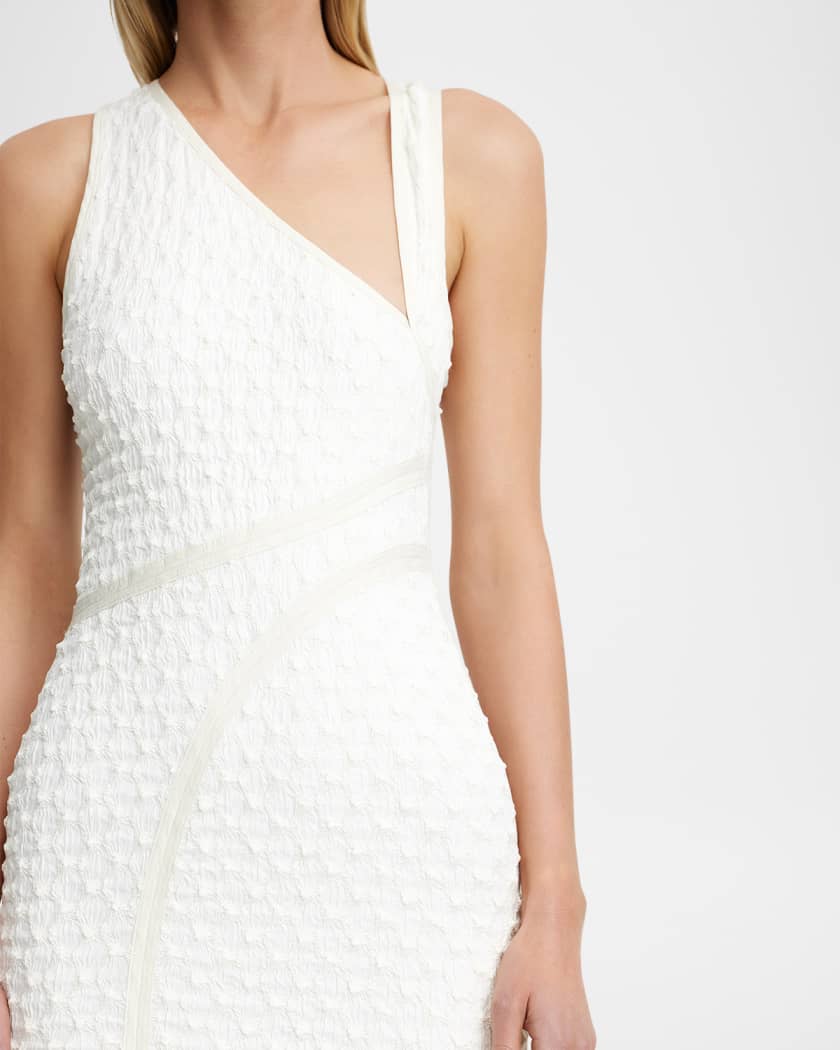 Alex Asymmetric Textured Midi Dress