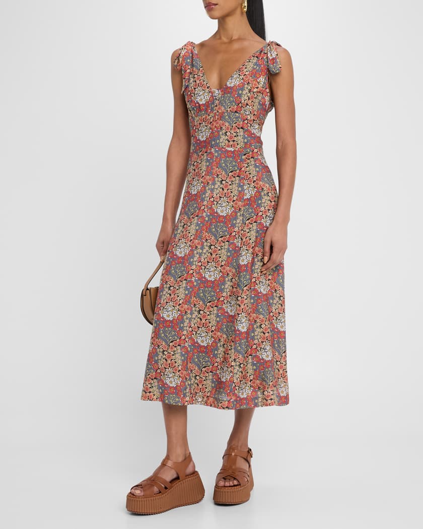 Swindon Floral Sleeveless Midi Dress