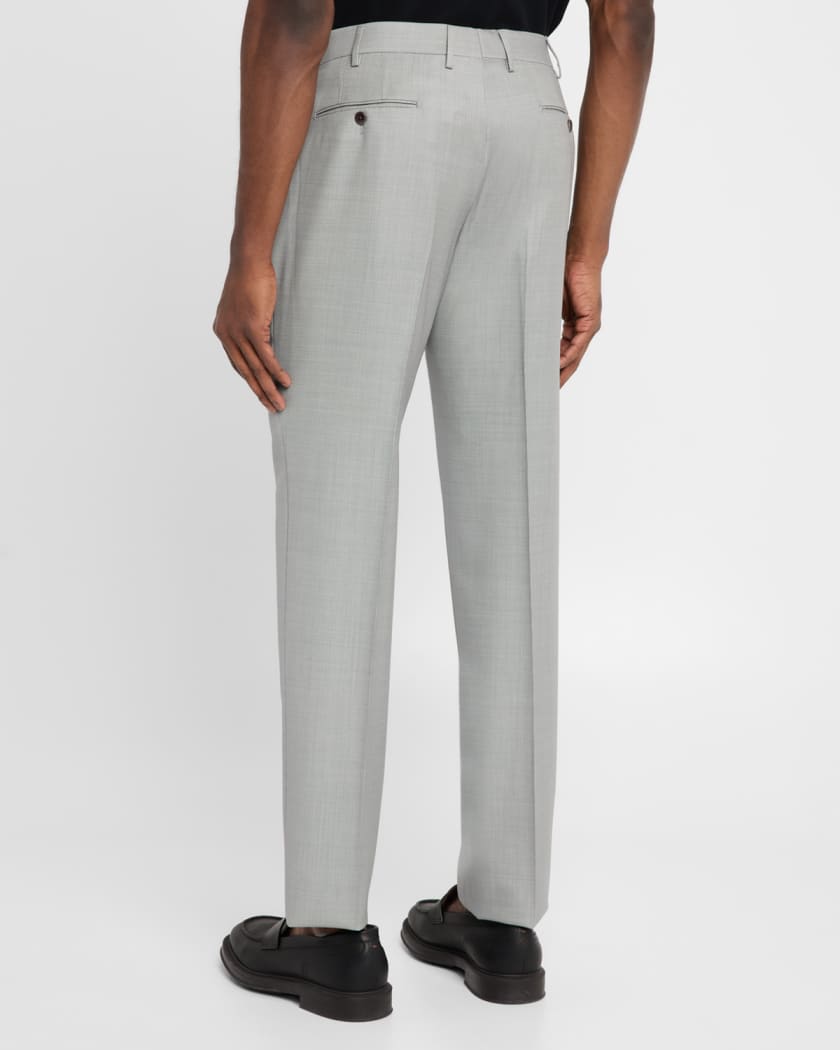 Zanella Men's Parker Wool Pindot Flat-Front Pants | Neiman