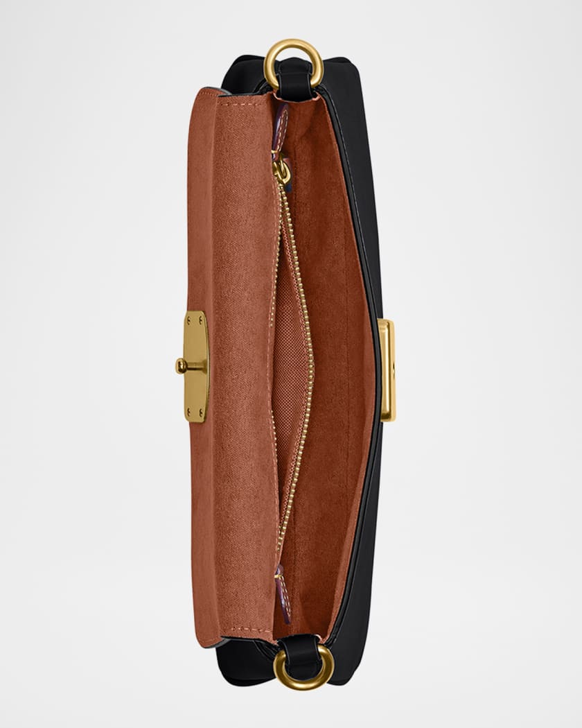 Jet Refined Calf Leather Shoulder Bag