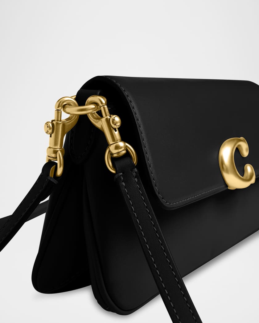 Jet Refined Calf Leather Shoulder Bag