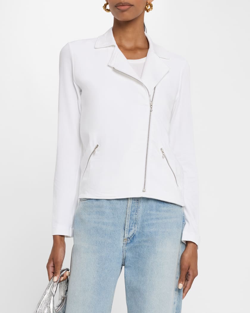 Zip-Front French Terry Moto Jacket