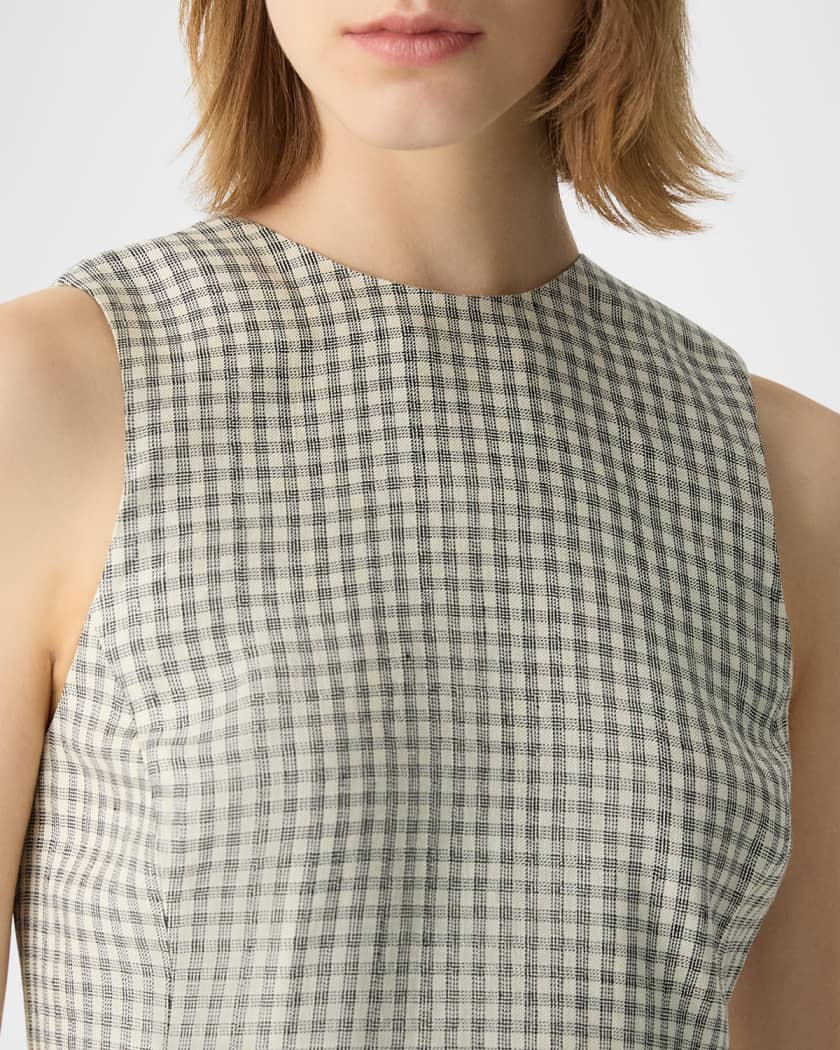 Linear Check Easy Flare Mini Dress