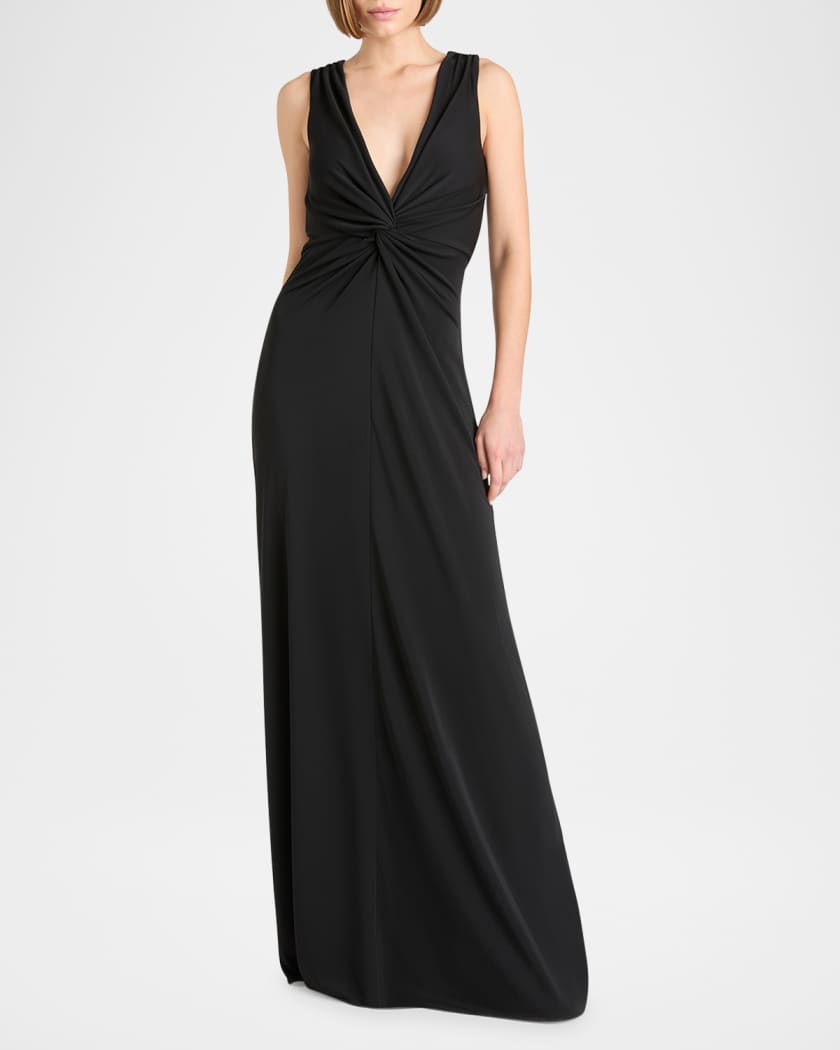 Ansey Sleeveless Twist-Front Gown 