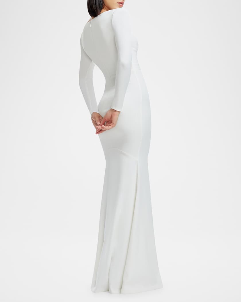 Delores Square-Neck Satin Mermaid Gown