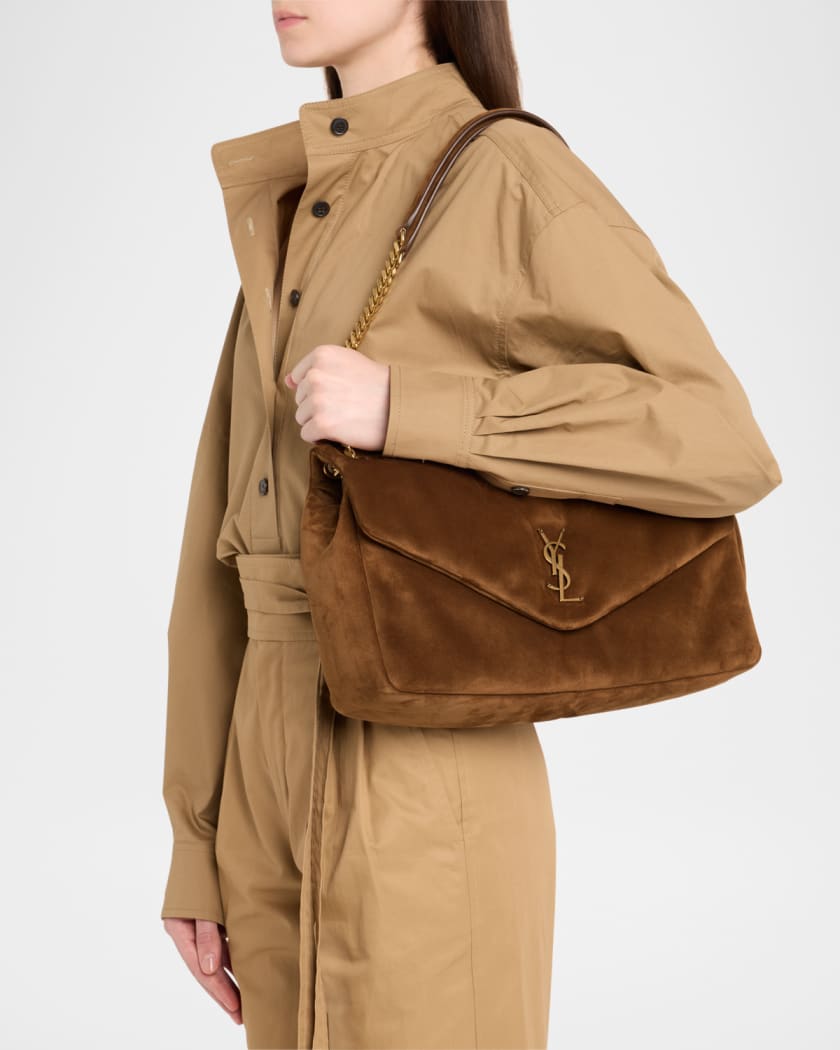 Calypso Large YSL Chain Shoulder Bag in Suede