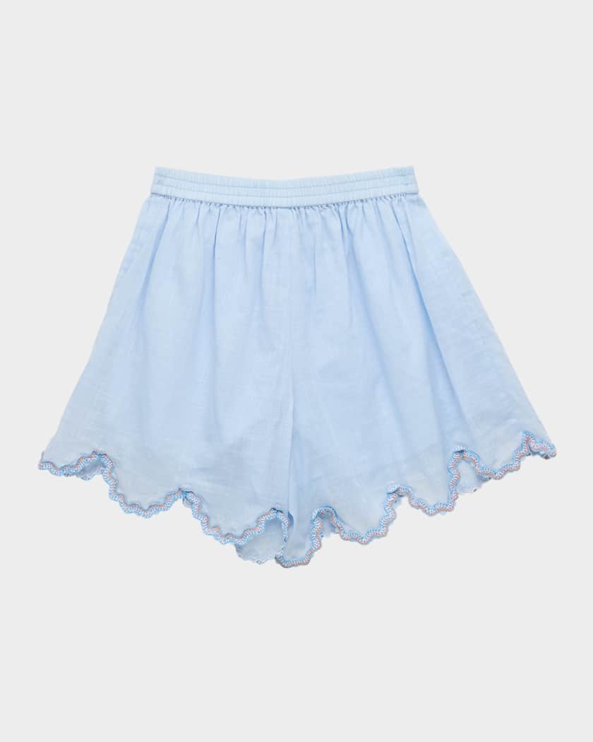 Girl's Cascadian Ric Rac-Trim Shorts, Size 4-12