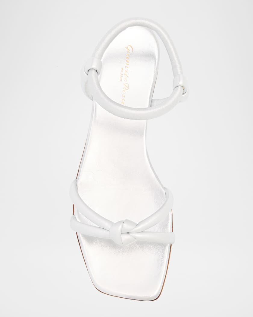 Gianvito Rossi Juno Nappa Leather Knotted Ankle-Strap Sandals