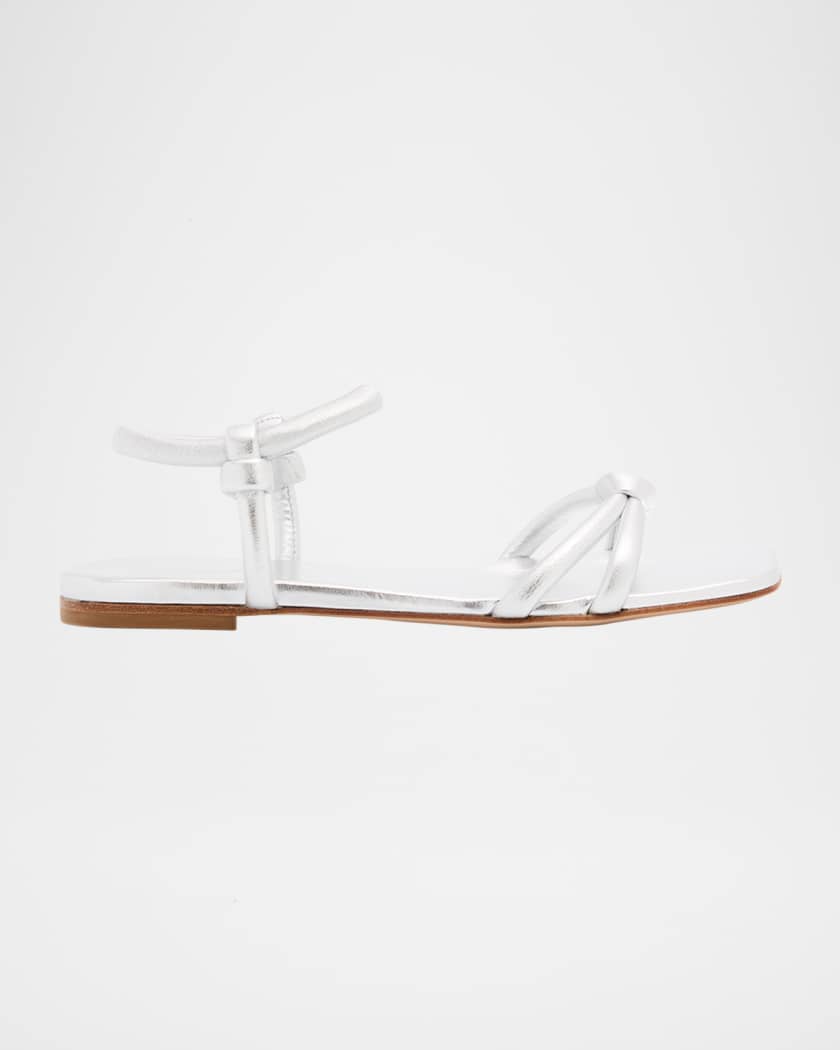 Gianvito Rossi Juno Nappa Leather Knotted Ankle-Strap Sandals