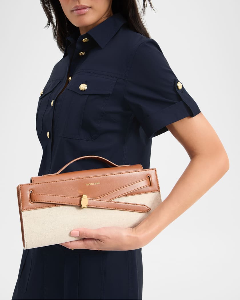 Dash Leather & Canvas Long Clutch Bag