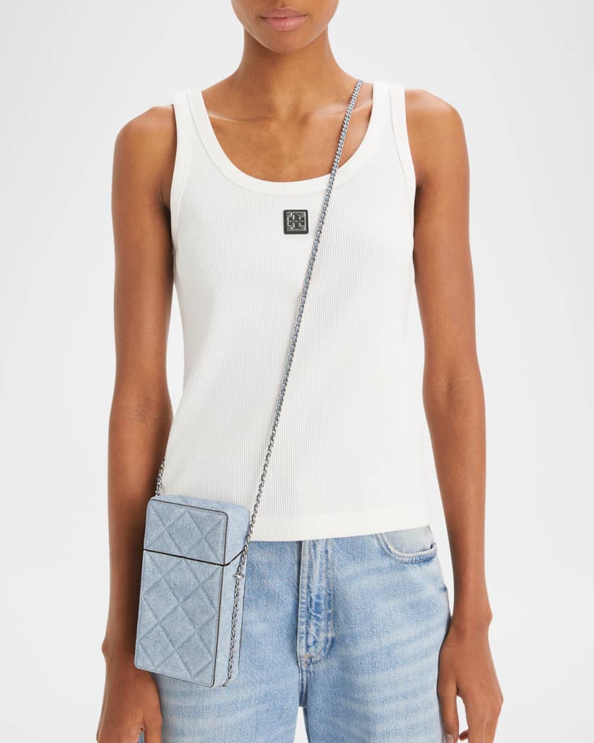 Fleming Flap Denim Phone Crossbody Bag