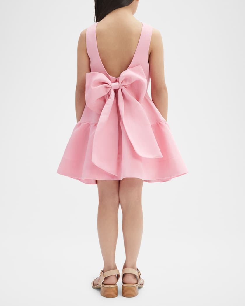 Girl's Chiara Mini Dress W/ Bow, Size 4-14