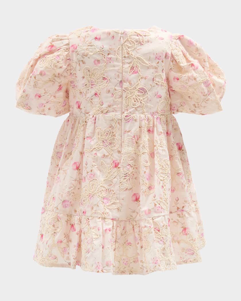 Girl's Marcela Embroidered Floral-Print Dress, Size 6M-3 