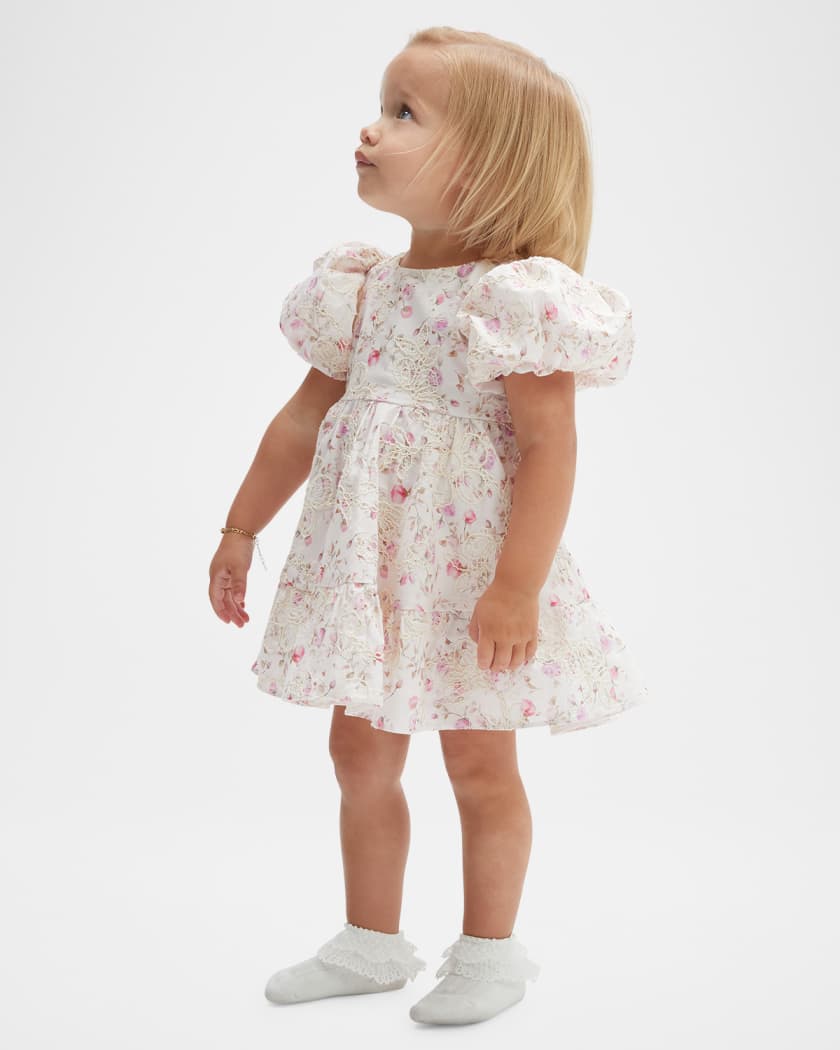 Girl's Marcela Embroidered Floral-Print Dress, Size 6M-3 